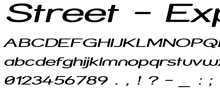 Street - Expanded Italic font